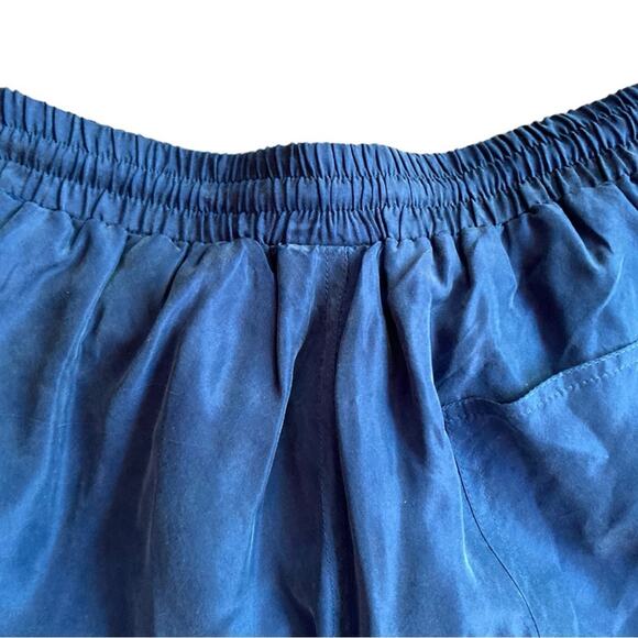 Womens Vintage 90s Beautex 100% Silk Blue Track Windbreaker Pants Size Medium - Picture 15 of 16